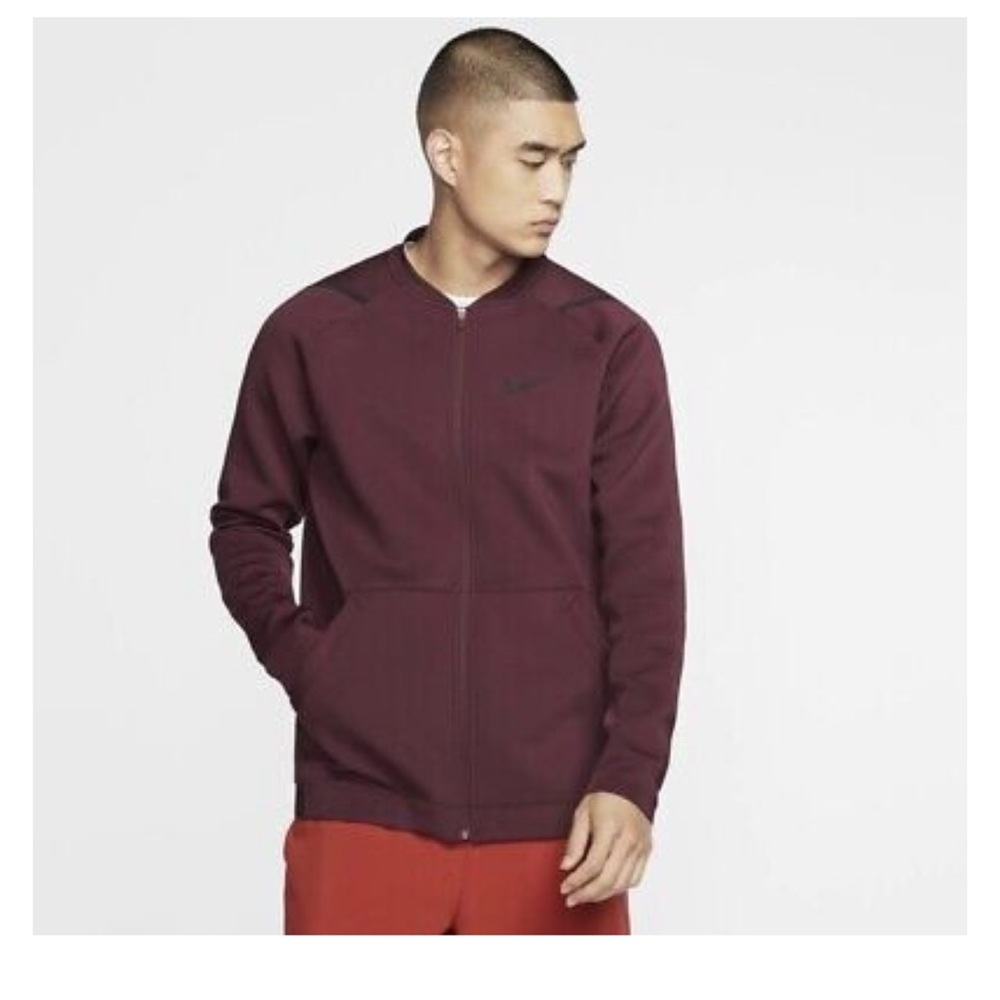 NIKE Mens Pro Tech Dri Fit Maroon Training Full Zip Jacket - Size Large Tall